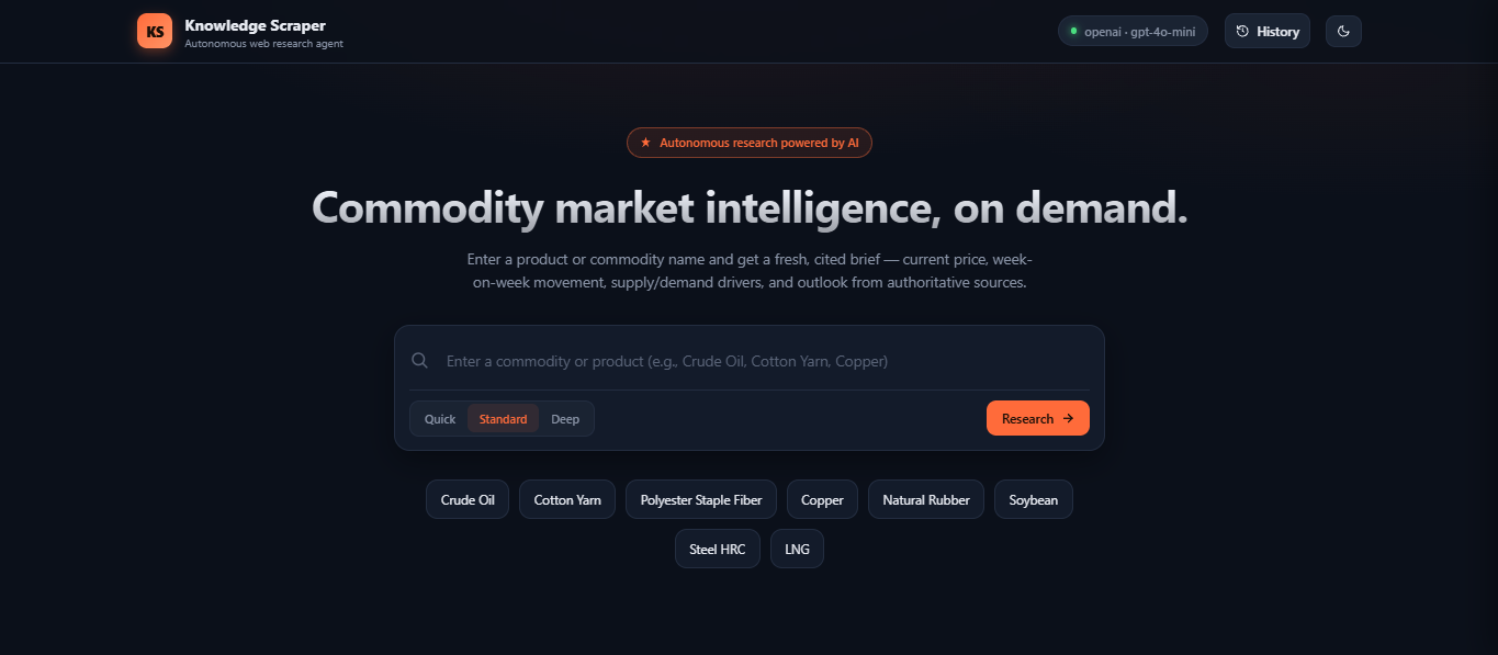 Knowledge Scraper — Autonomous Research Agent screenshot